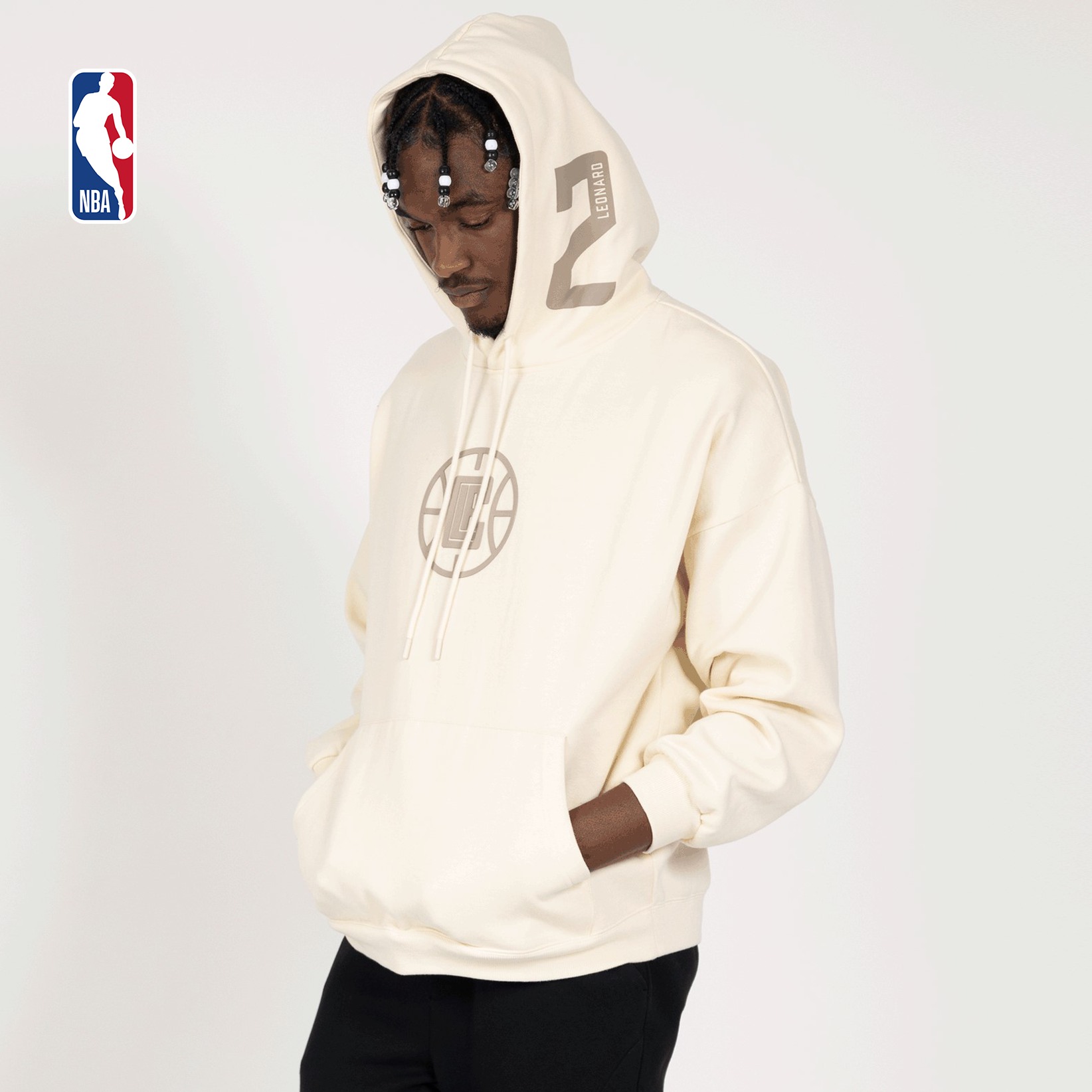 NBA 洛杉矶快船队 伦纳德 加厚卫衣系列 男子 休闲连帽加厚卫衣