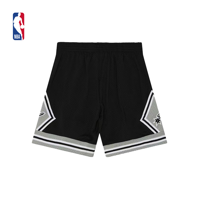 Mitchell&Ness-NBA官方马刺宽松直筒中腰松紧短裤男款