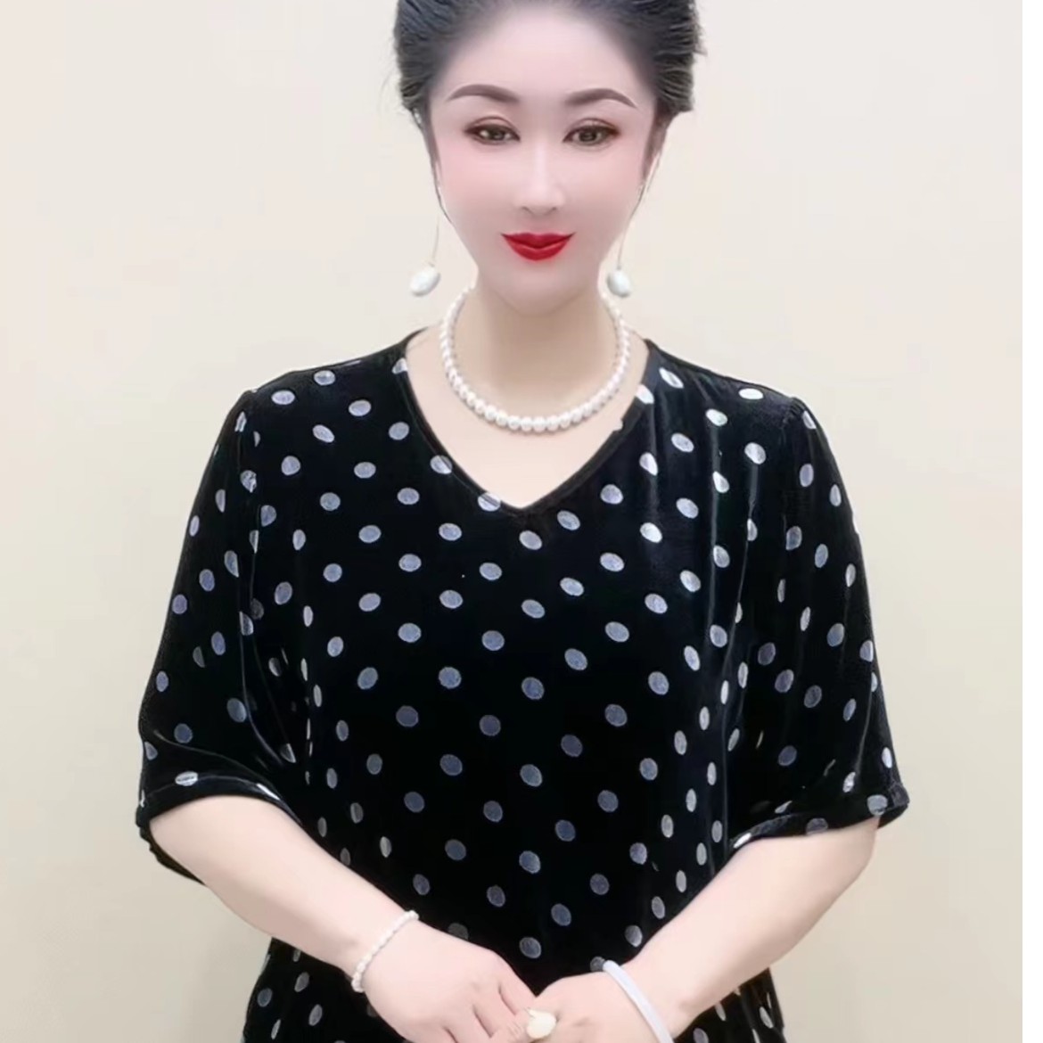洋气桑蚕丝高端大码宽松气质显瘦遮肚子女装小衫 88A6009-4170