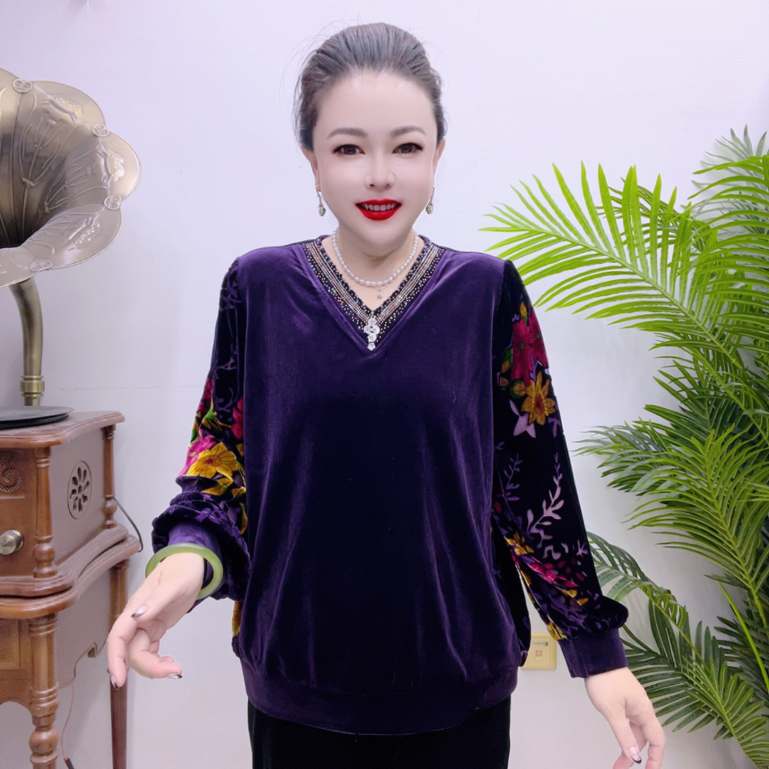 南韩绒植绒提花小衫 88A6061-4510