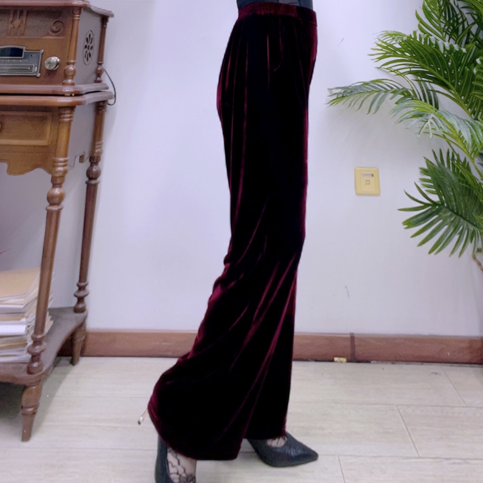 钻石绒植绒大码时尚外穿显瘦直桶裤88A69501