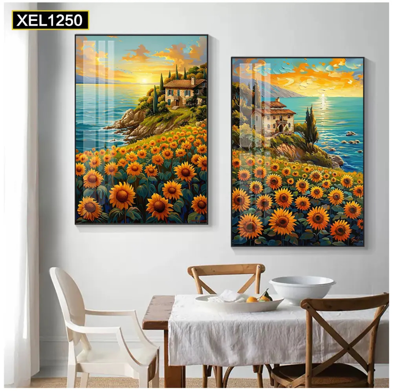 （新疆包邮）LL27高端客厅背景墙装饰画两联挂画小客厅挂画高级感