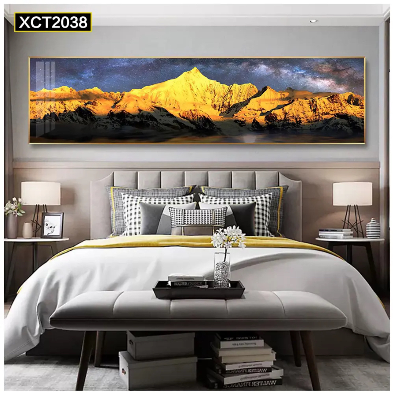 （新疆包邮）C07日照金山卧室床头装饰画壁画挂画山水画高级感轻奢