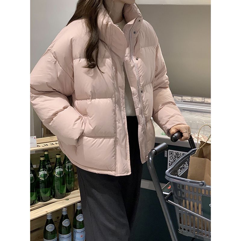 小个子羽绒棉衣女短款2023冬季新款立领加厚韩版宽松面包服外套
