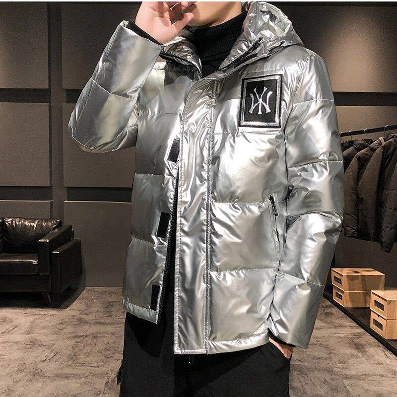 羽绒服服男短款亮面免洗亮皮2020年冬装新款加厚韩版保暖帅气外套
