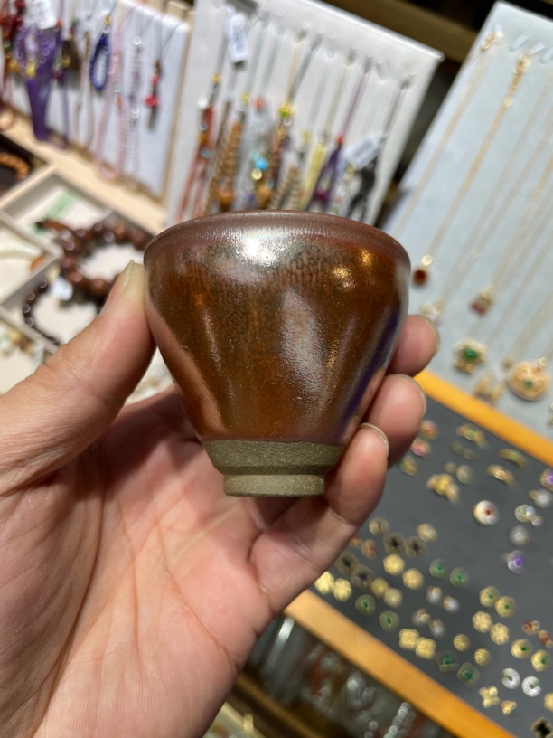 建盏茶杯陶瓷主人杯油滴微瑕随机发货一只