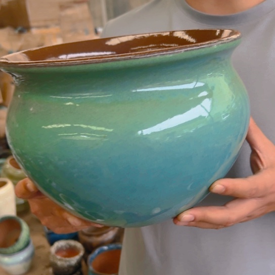 紫砂花盆高19口25————