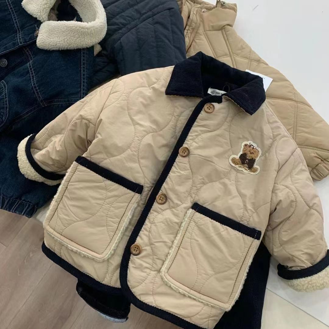 韩系2025童装酷潮时髦棉服男童外套秋冬新款百搭休闲儿童保暖棉衣