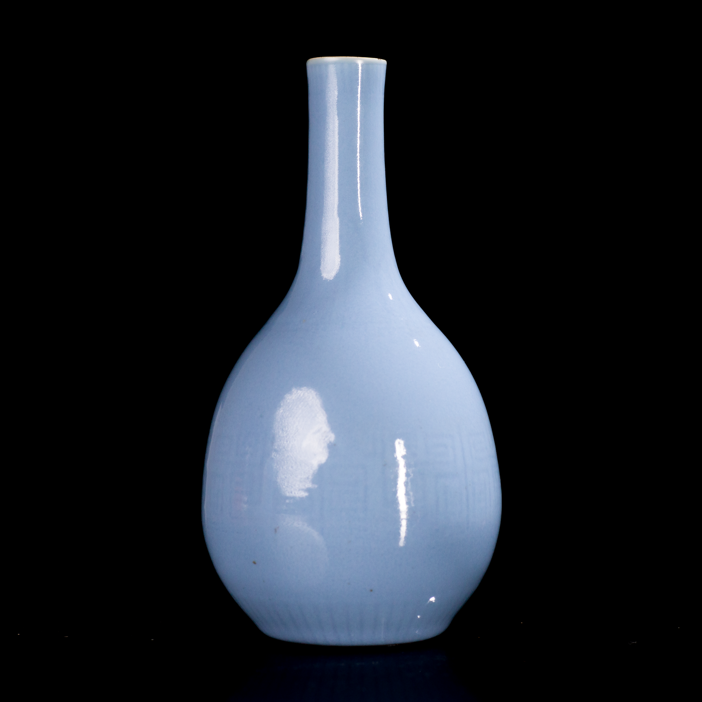 民国 天蓝釉胆瓶瓷器W-2659-55-GS-0103
