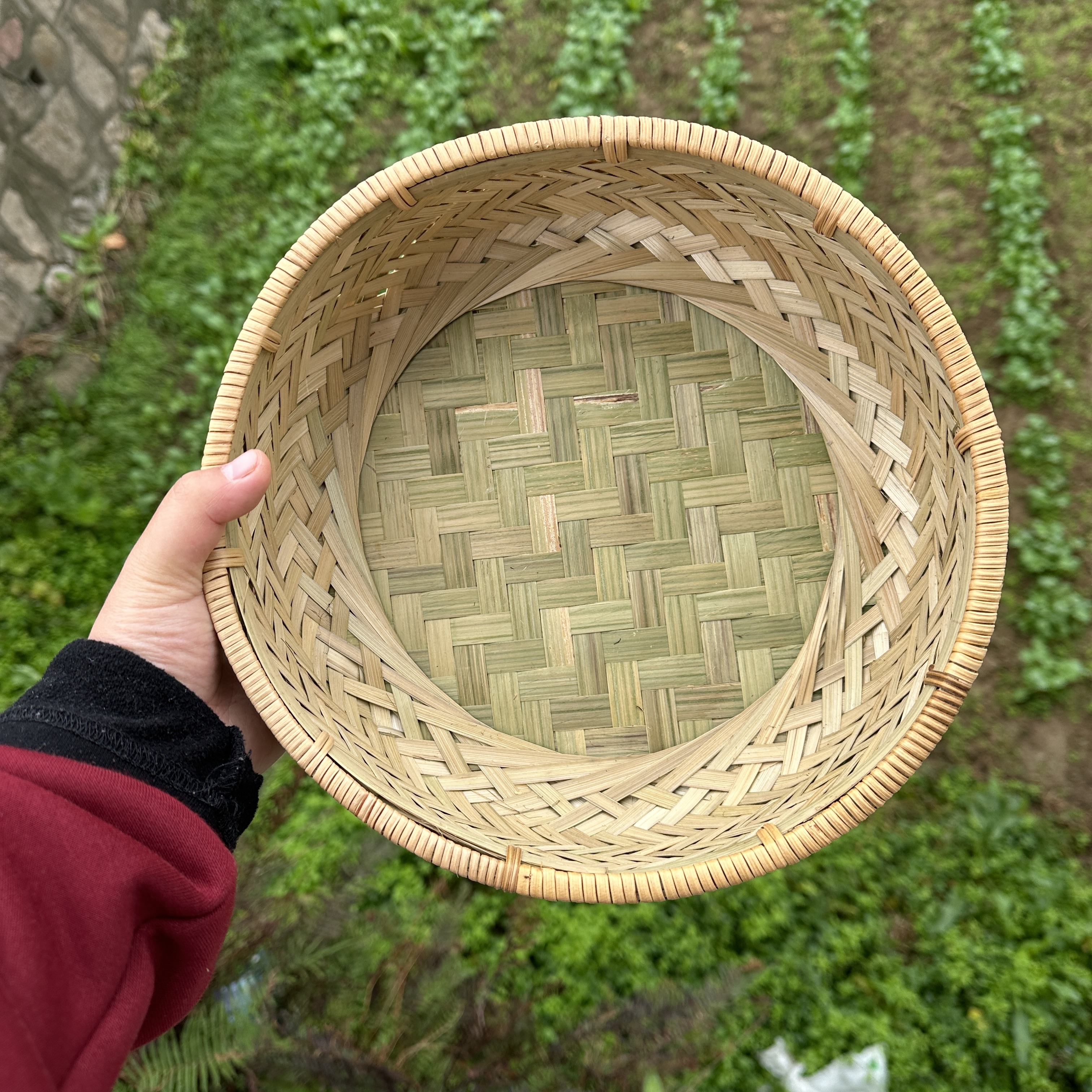 藤口鸟巢浅款鸡蛋筐直径30厘米高11.5厘米