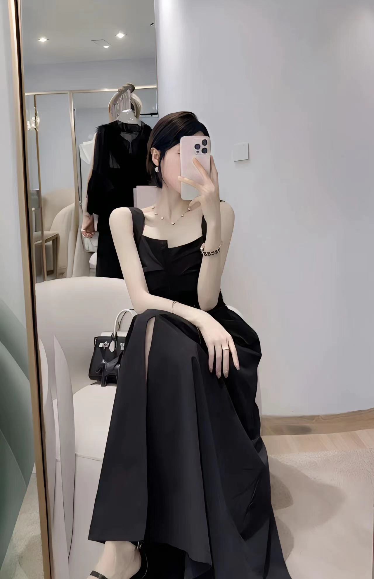 绿色夏季小众收腰女装连衣裙女装