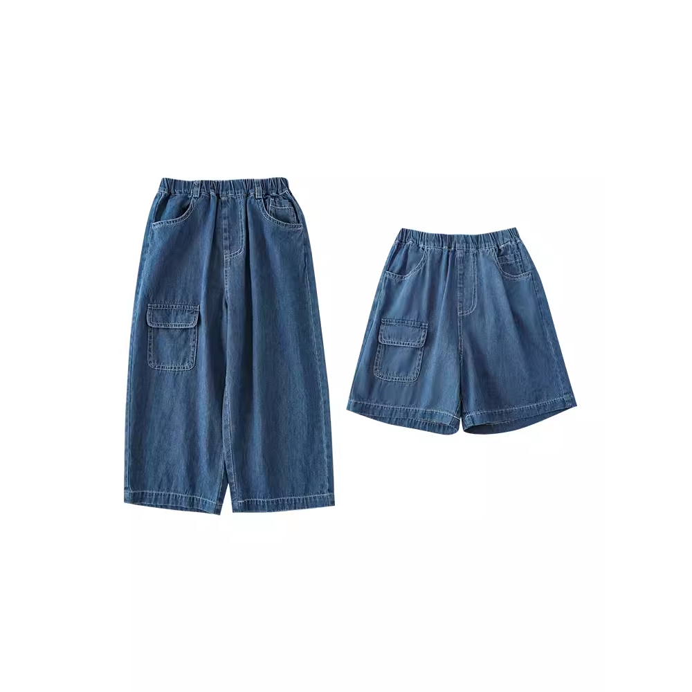 【夏日必入款】男童 立体贴袋 砂洗长/短款牛仔裤童装 N3613 N3762