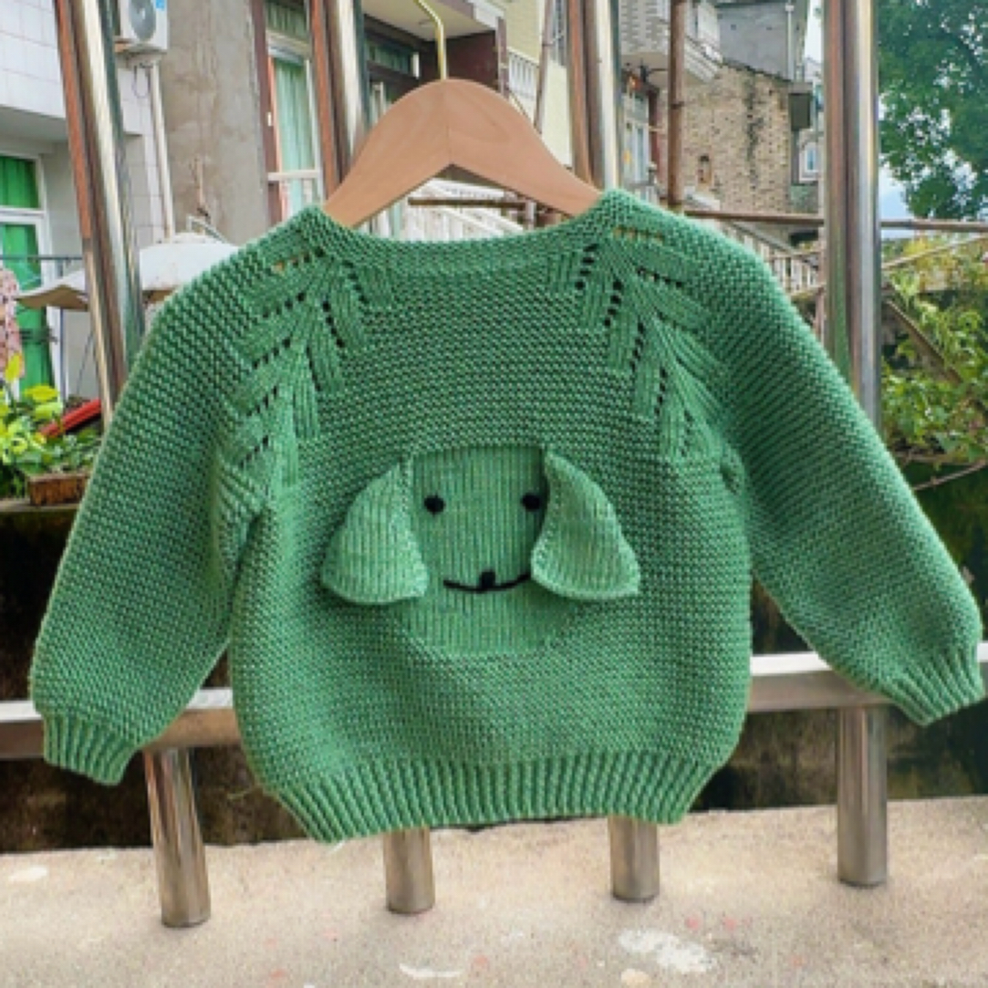 宝宝小狗开衫新品手编小棒针毛线中粗宝宝毛线手编毛衣线围巾线