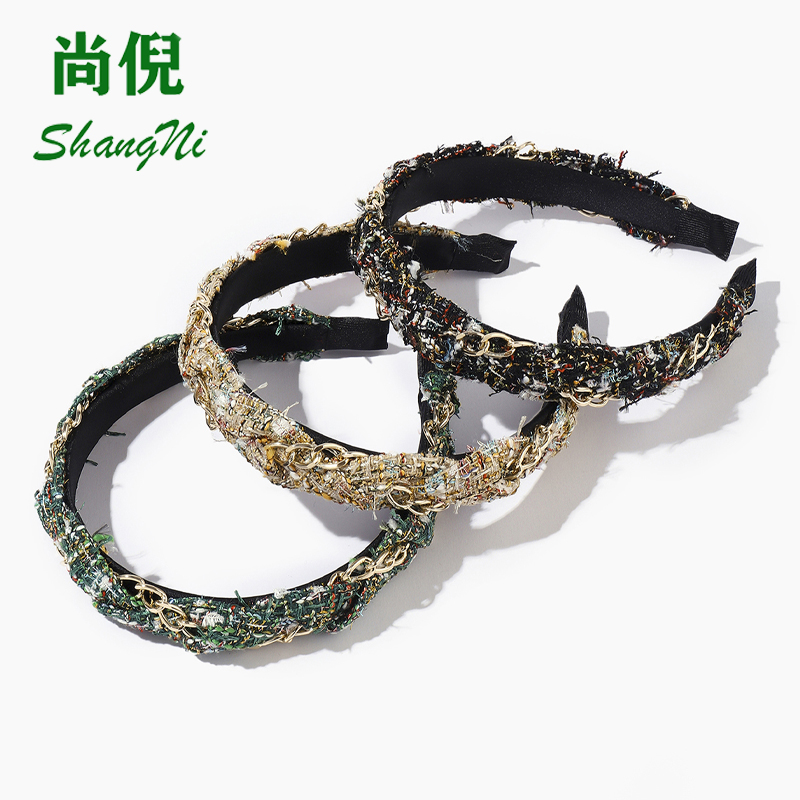 尚倪高级感小香风链条发箍女时尚气质百搭头箍秋冬2024新款网红
