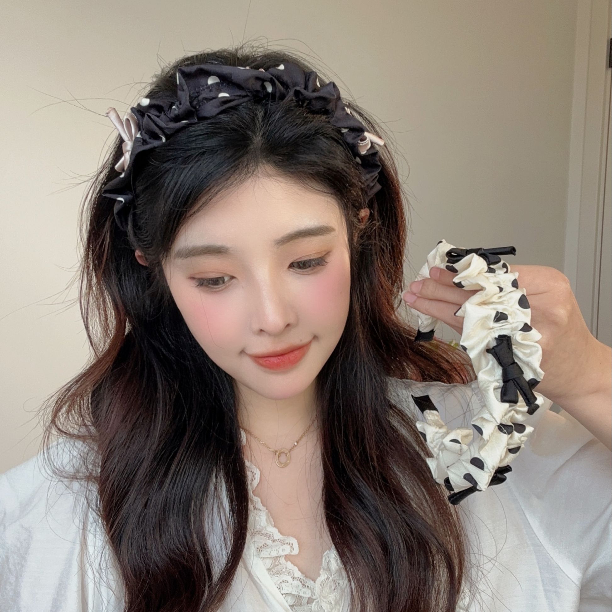尚倪韩版褶皱蝴蝶结发箍女仆百搭洛丽塔头箍网红气质甜美发卡发饰