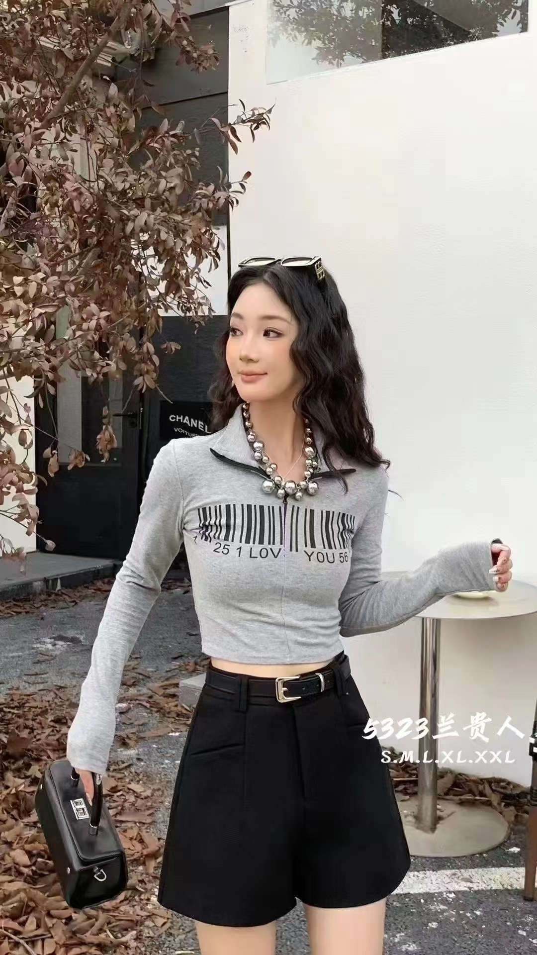 5323秋季新款美式辣妹风女修身显瘦短款短裤黑色百搭休闲