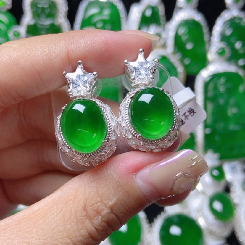 【闪购商品】翡翠耳钉未镶嵌1815159