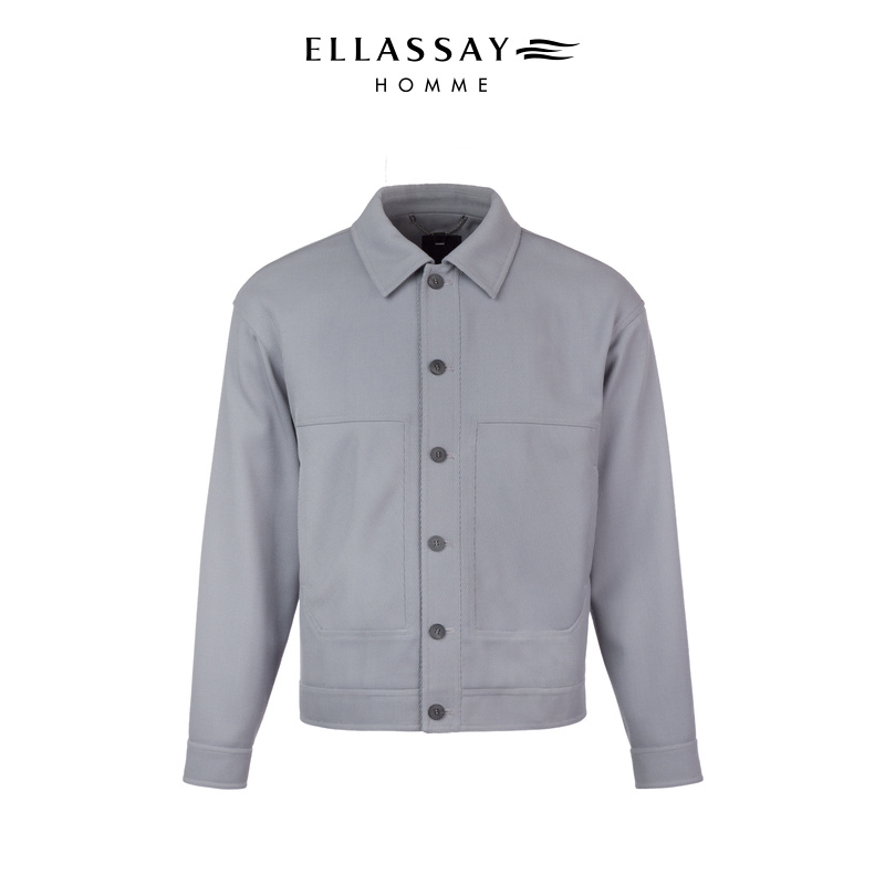 ELLASSAY歌力思男装羊毛混纺直身时尚简约夹克外套EME333T04300