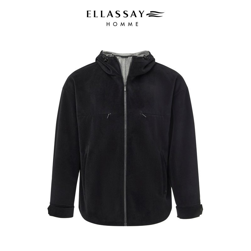 ELLASSAY歌力思男装秋冬零压保暖异色针织复合外套EME343T02300