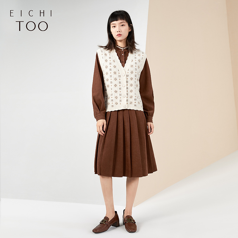 【晚晚专属】爱居兔通勤背心搭配裙摆两件式连衣裙EQLFJ4L002A