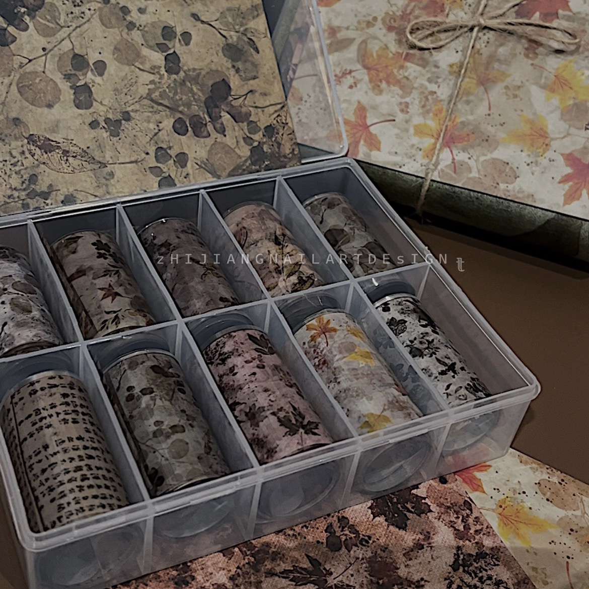 指匠豆汤原创丧仙风 美甲 草木染转印纸 一盒十卷/每卷约100cm