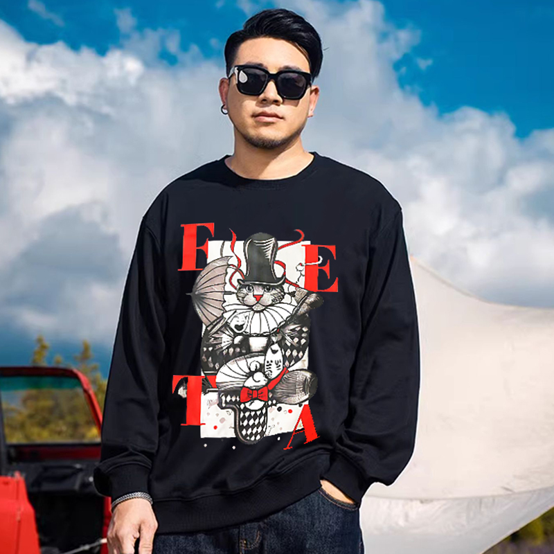 300斤秋冬新款加厚保暖胖子卫衣加肥加大肥佬男士休闲圆领卫衣