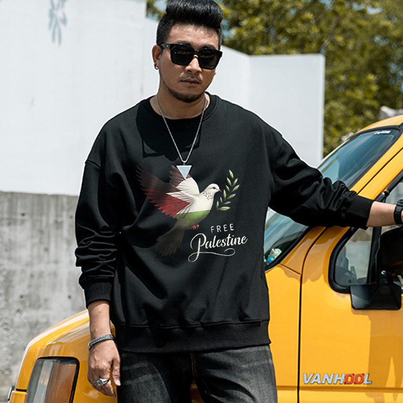 加厚大码男士秋冬休闲宽松胖子长袖潮流圆领套头卫衣加肥加大上衣