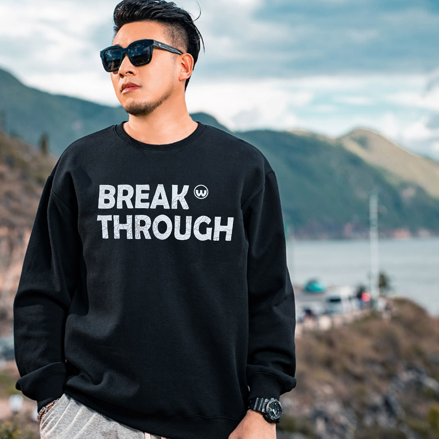 秋冬款大码男装加肥加大码胖子加绒套头圆领卫衣休闲宽松男士长袖