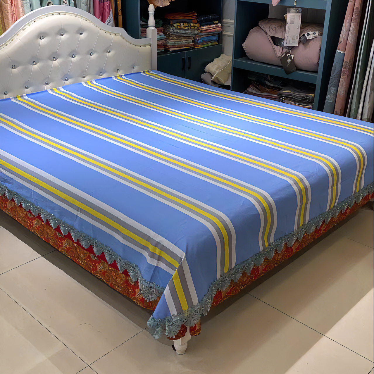 纯棉全棉手工老粗布（天蓝色）