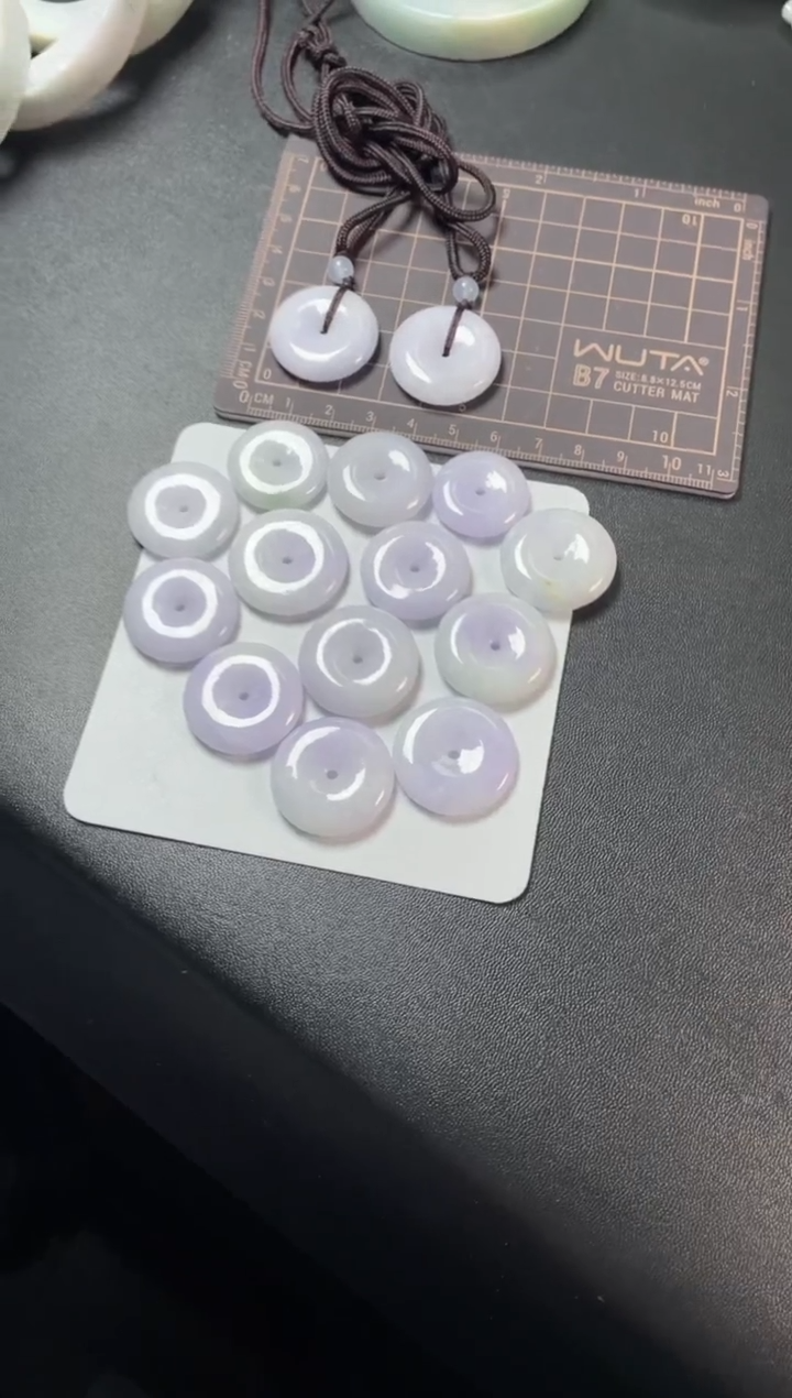 【闪购商品】翡翠紫罗兰平安扣未镶嵌天然A货翡翠多样性发货一件