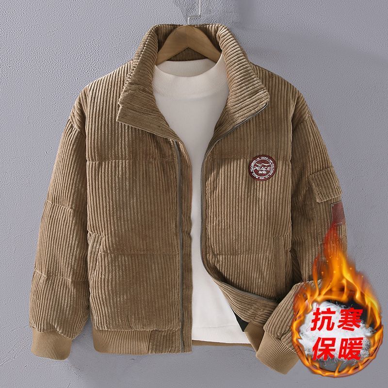 【小扬哥推荐】秋冬季新款男士立领灯芯绒外套保暖抗寒外穿棉衣时