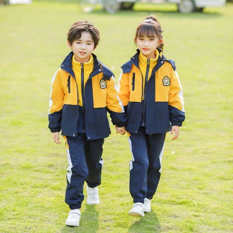【现货秒发】幼儿园园服冲锋衣三件套秋季新款小学生校服冬季加b