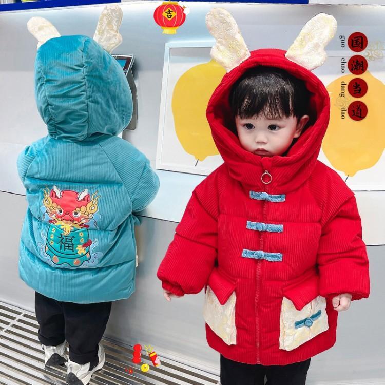 优选汉服男童冬装拜年服男宝宝棉服儿童唐装中国风棉袄外套一周岁