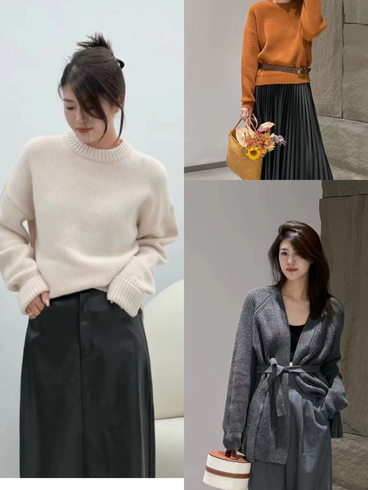 「红人上新」201-300孤品毛衣捡漏金秘书穿搭有多好看中国红羊毛衫