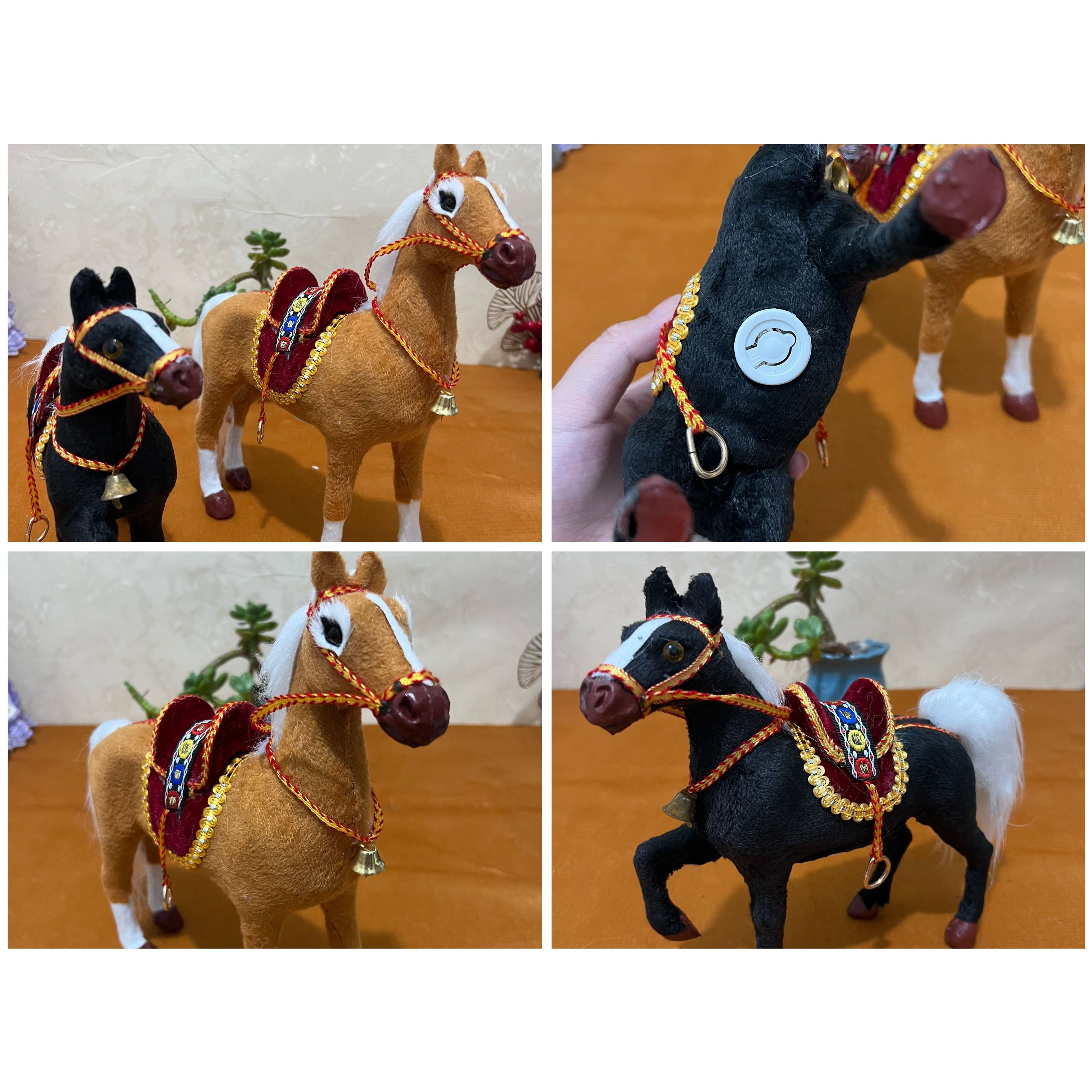 会叫仿真马模型摆件玩具马创意桌面摆件仿真毛绒马道具橱窗装饰