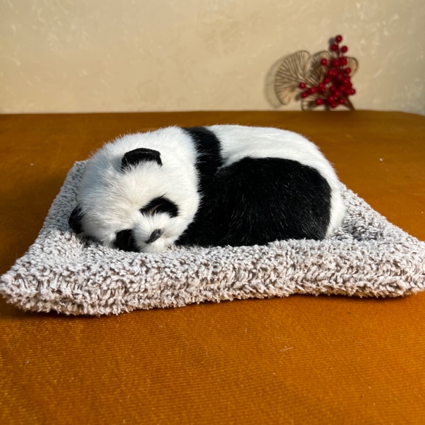 汽车摆件车内饰品车载内饰用品女生熊猫车上中控台装饰仿真熊猫