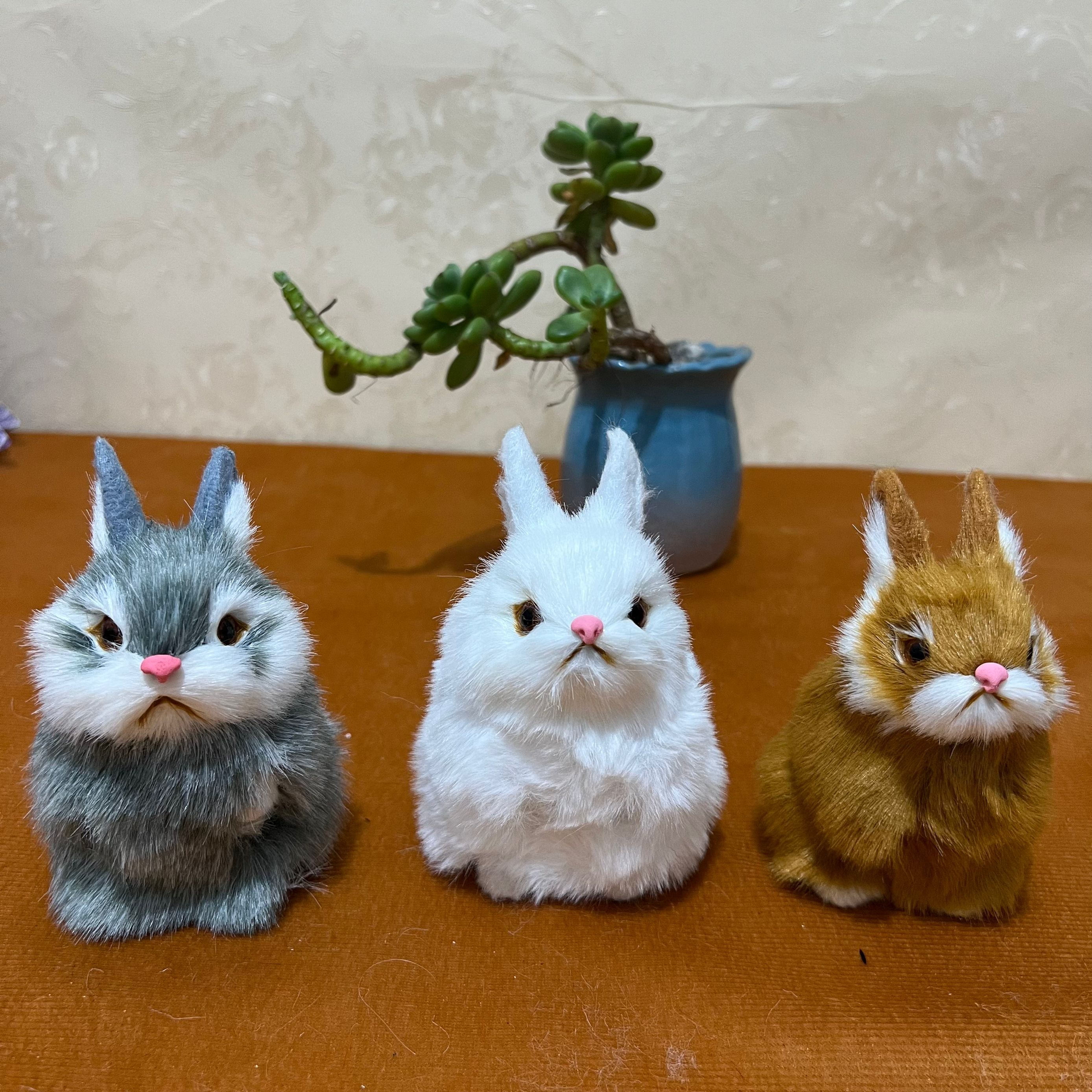 仿真兔子小白兔毛绒玩具公仔兔田园摆件动物拍摄道具动物模型