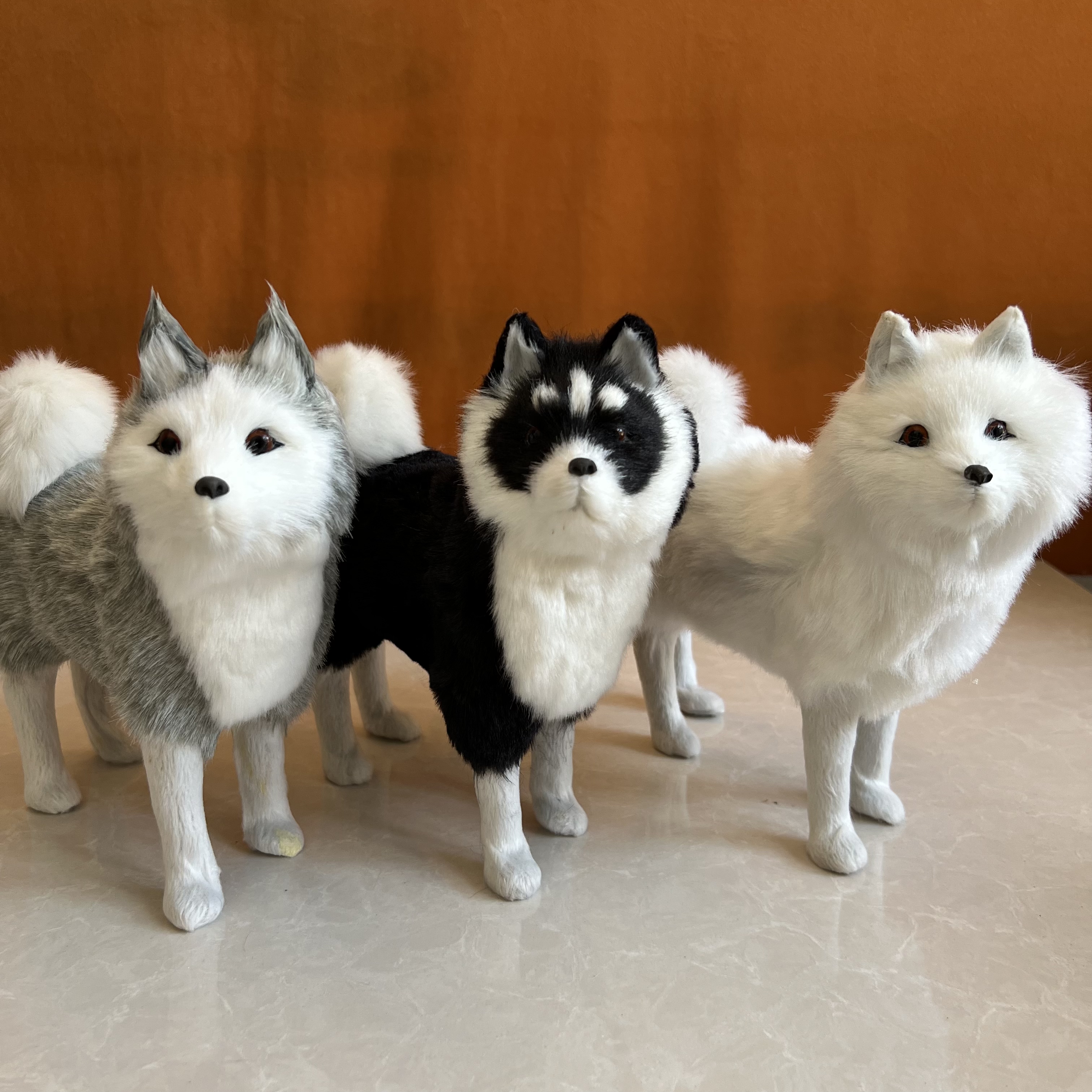 仿真狗哈士奇毛绒玩具摆件