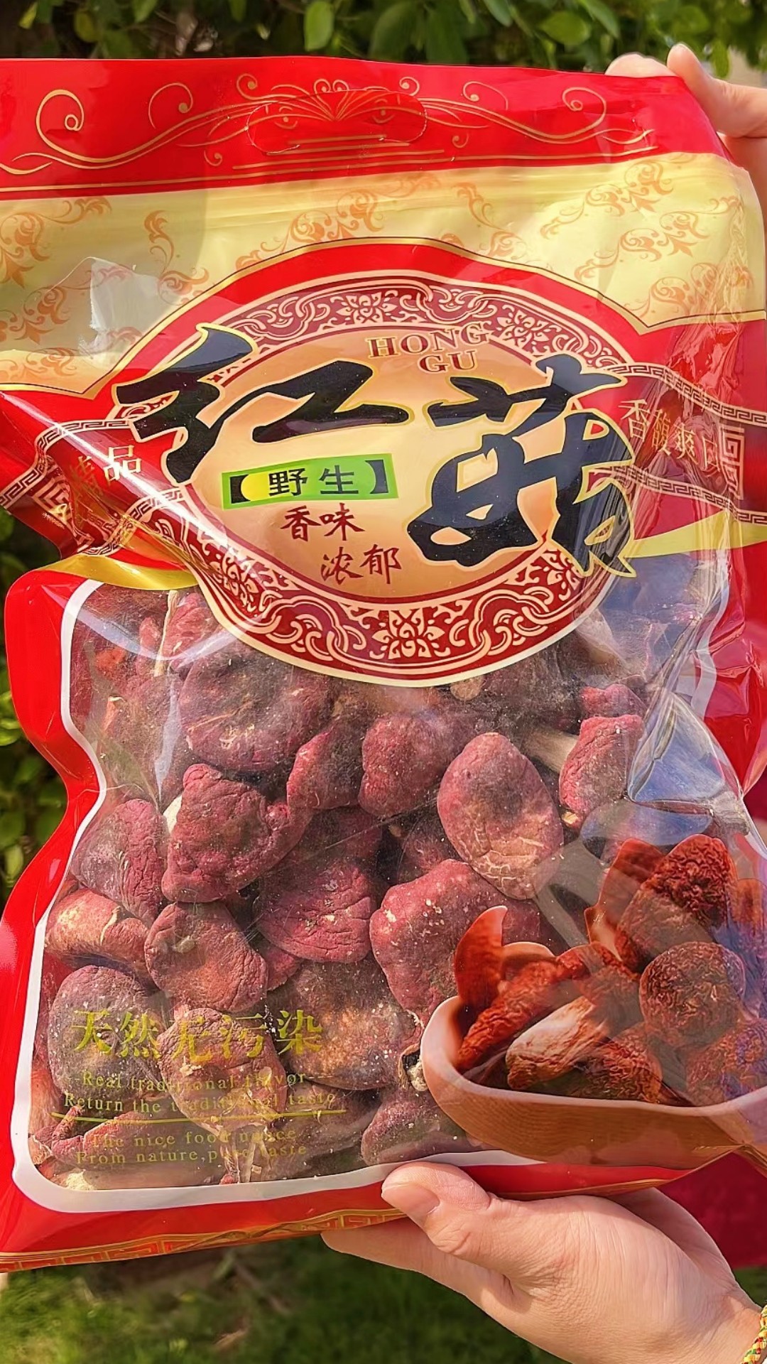 A河南菇天然深山野生红菇卤面煲汤食材 500g河南红菇 A