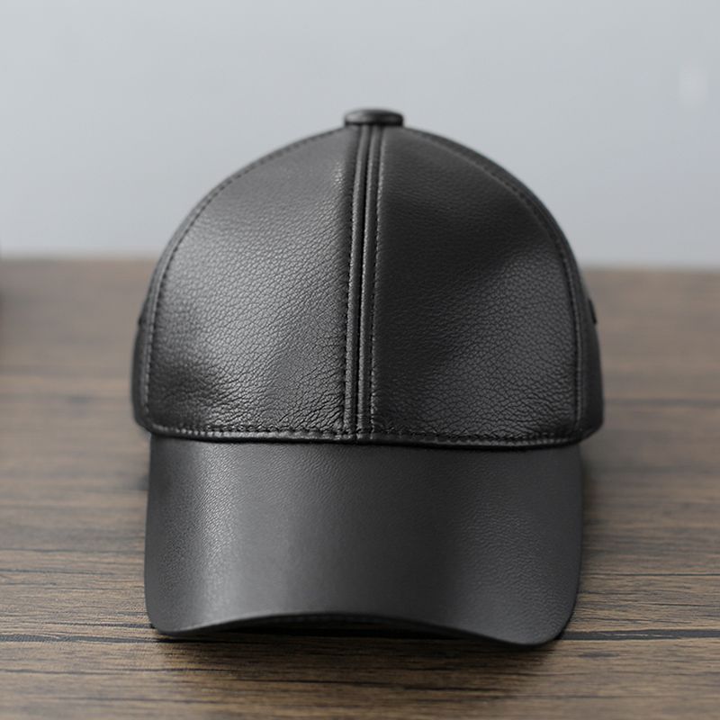 男士真皮棒球帽子时尚休闲百搭