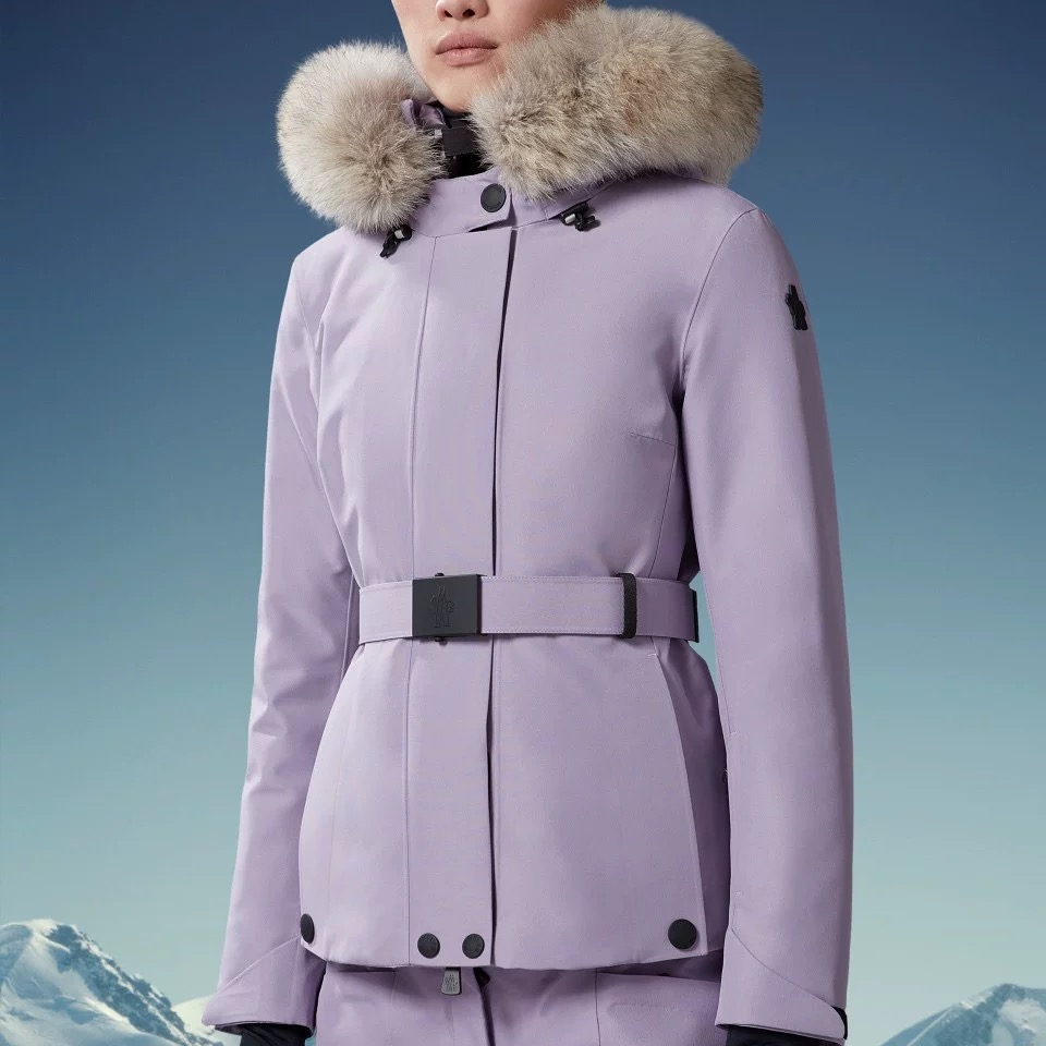 蒙口羽绒服蒙口滑雪服蒙口收腰羽绒服蒙口蒙口户外女士羽绒服洋气