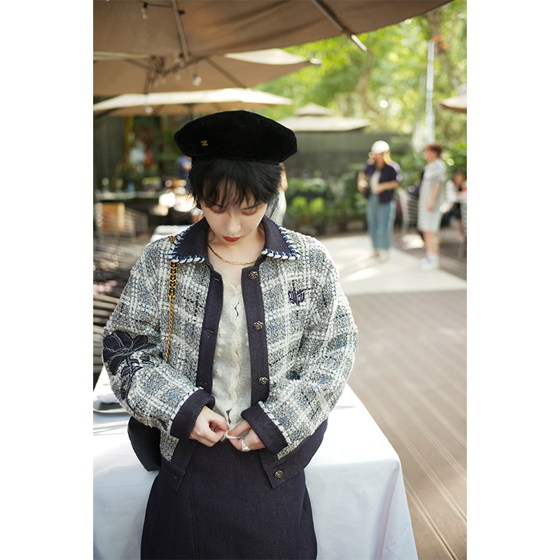 nana胶囊系列美式复古外套贴补绣百搭洋气时尚春秋Q2208220WT2YB