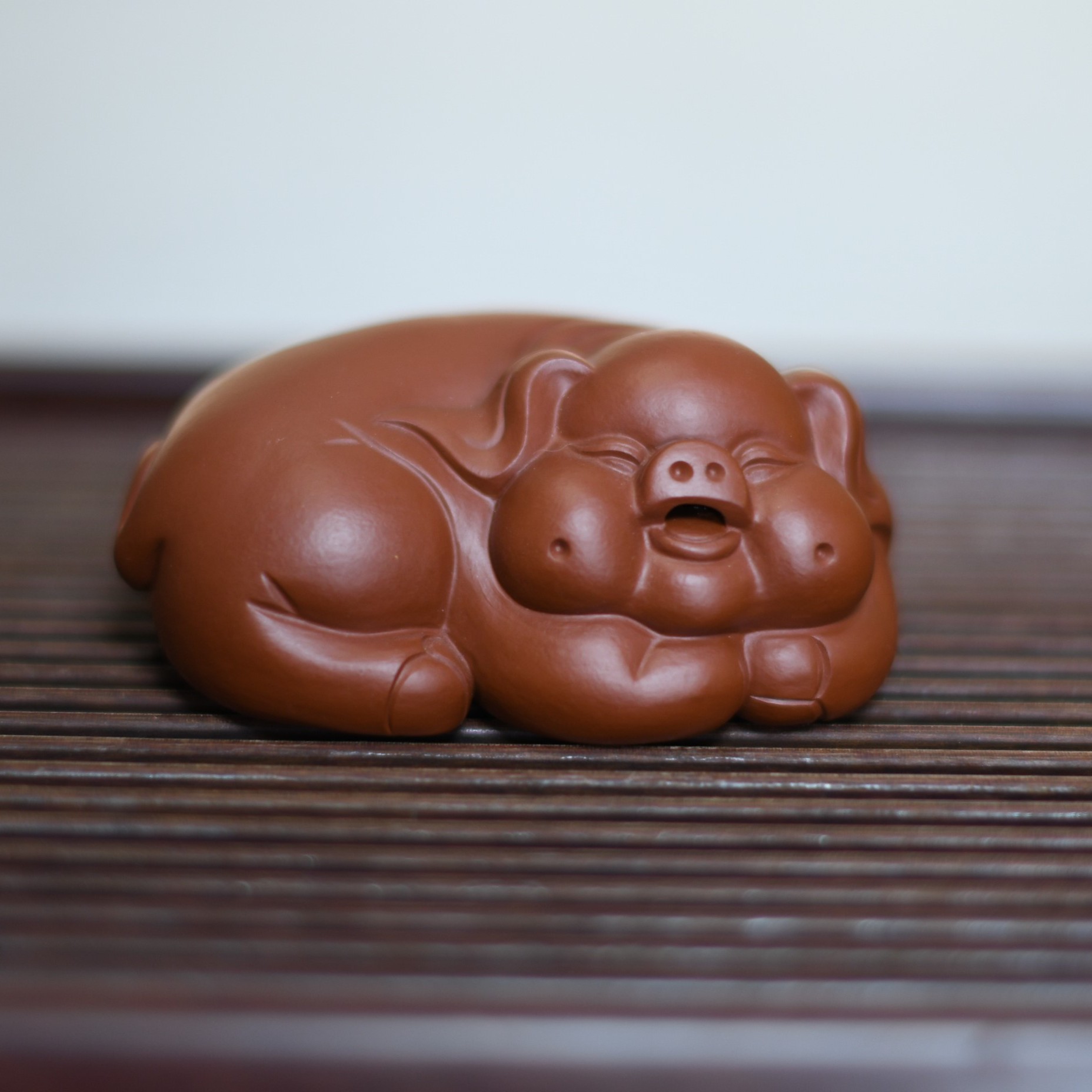 福猪 宜兴紫砂纯手工茶宠摆件可养茶玩高档功夫茶具精品金蟾