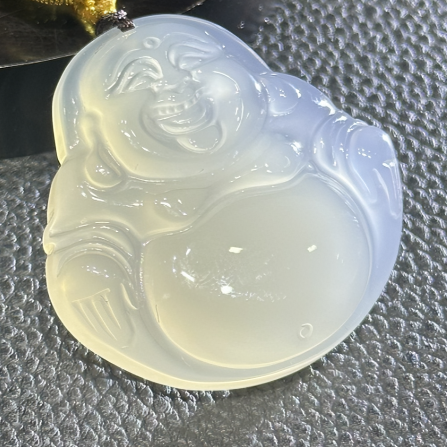 S1281（天然珠宝）天然珠宝雪域冰魄玉佛公吊坠-配绳精美
