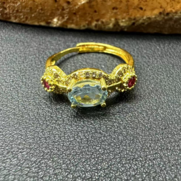 CT3216（福嘟嘟珠宝）天然珠宝托帕石戒指 -活口/