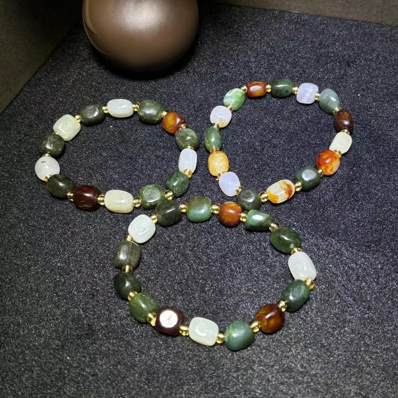 H4483-多宝原石和田玉手串-多样性只发一件