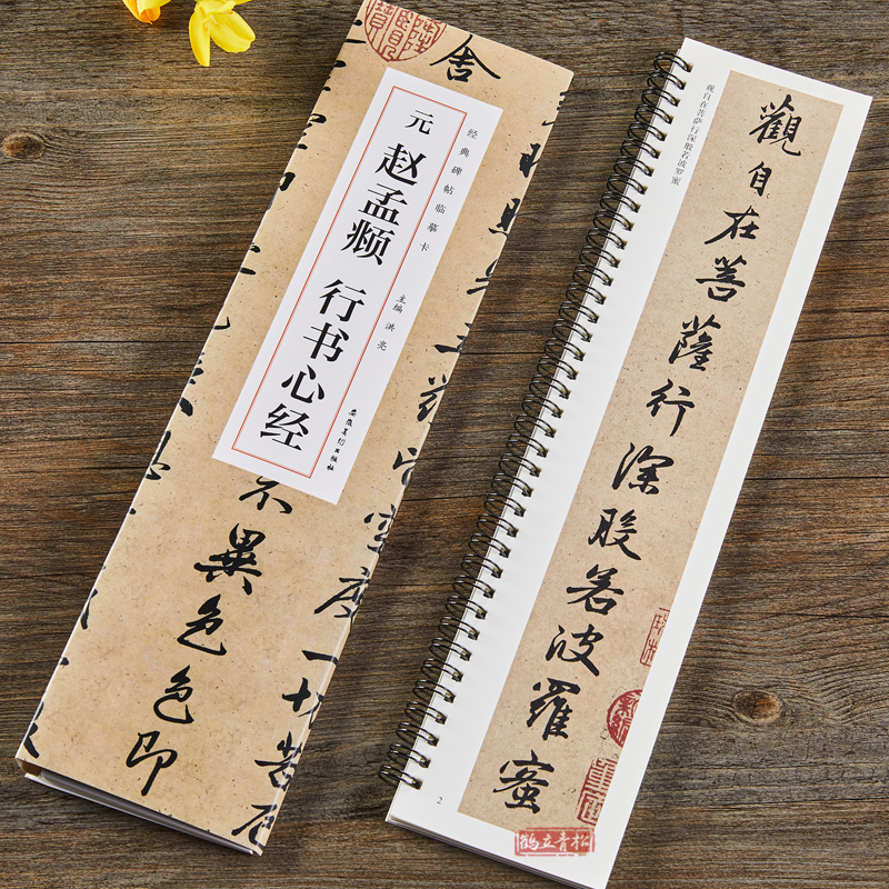 元赵孟頫行书心经经典近距离碑帖临摹卡      行书毛笔书法字帖