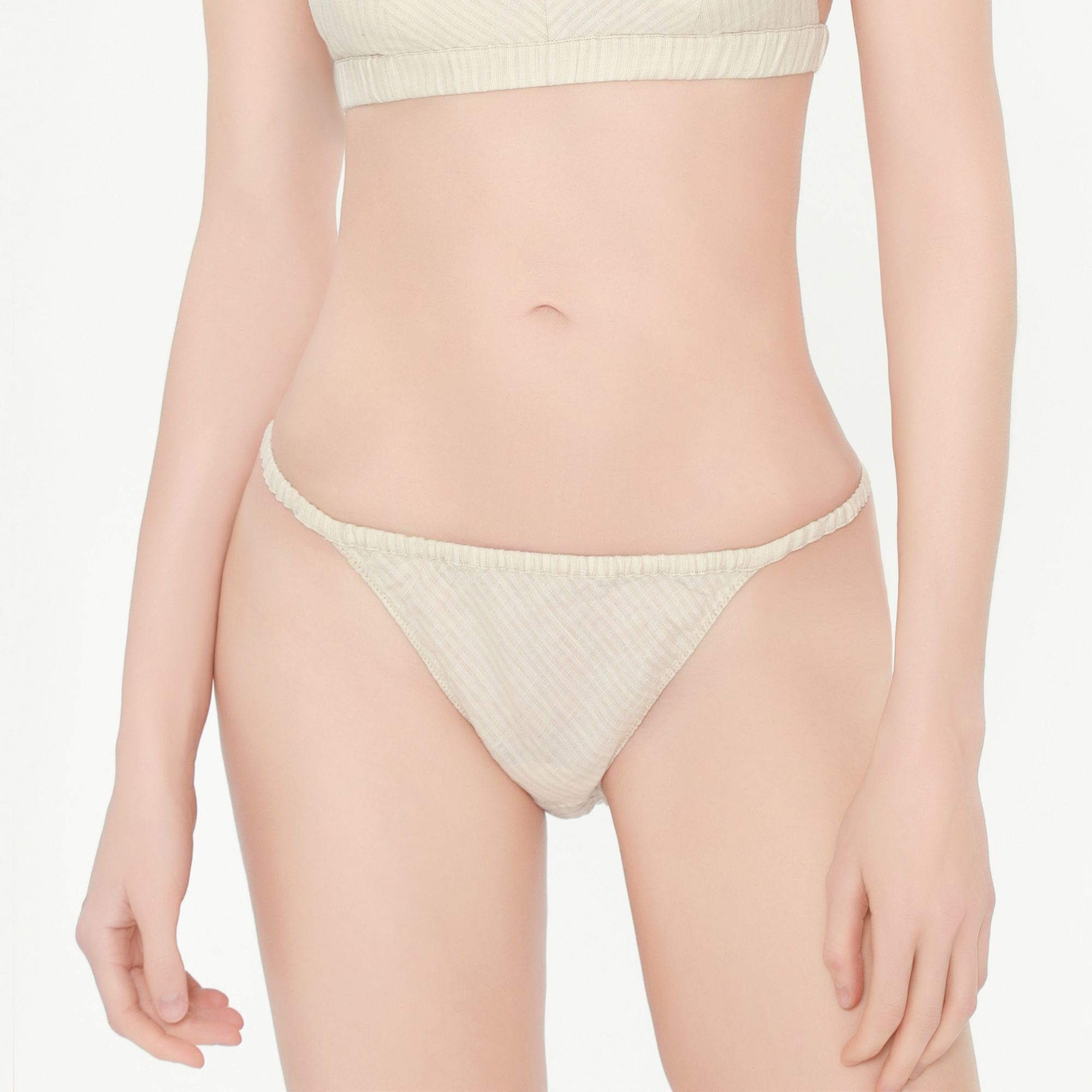 陈小满亚麻女士低腰内裤夏季薄款侧部镂空性感三角裤舒适抑菌短裤