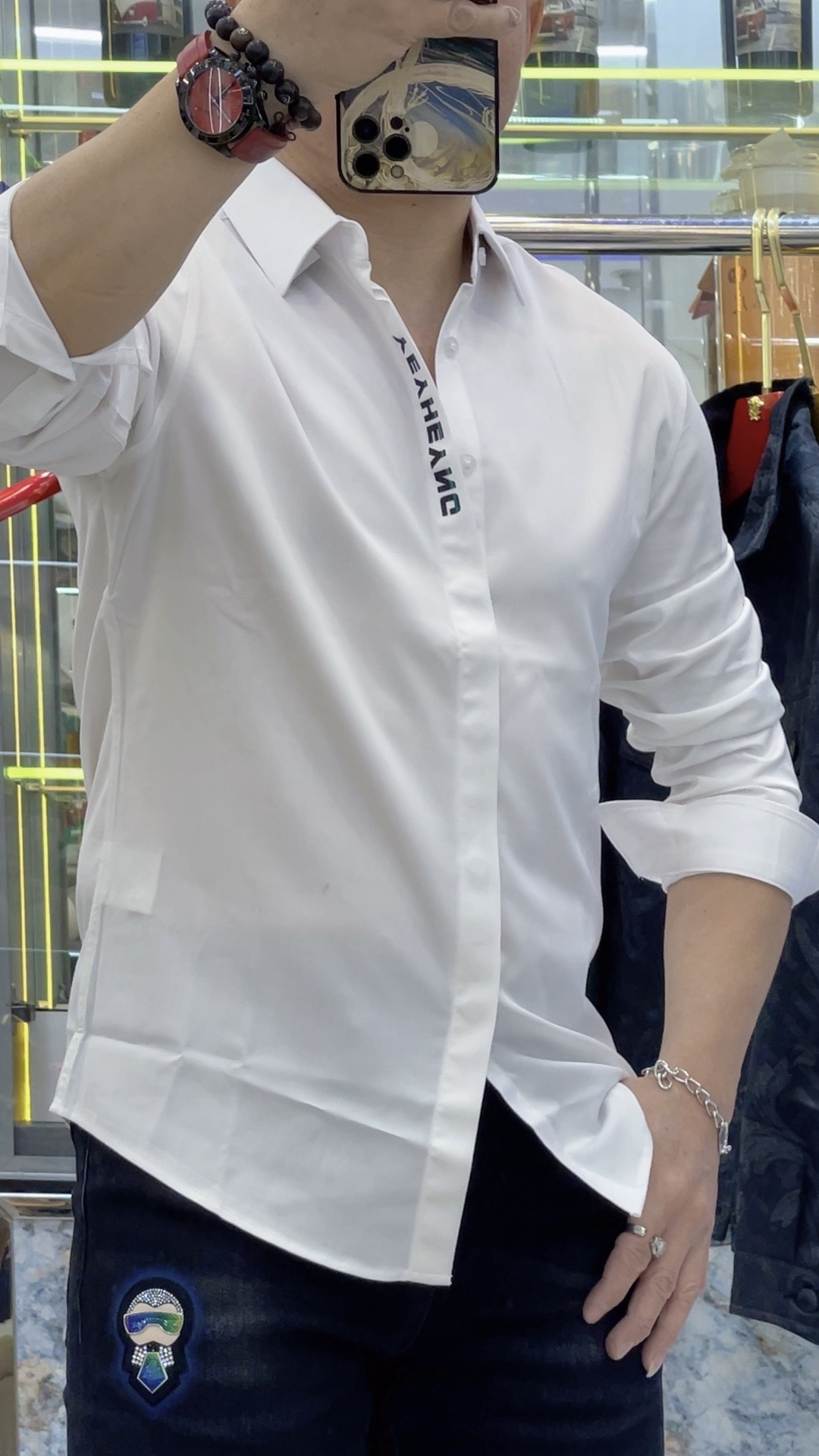 路驰秋冬新品男士长袖衬衫个性帅气修身韩版潮流百搭衬衣