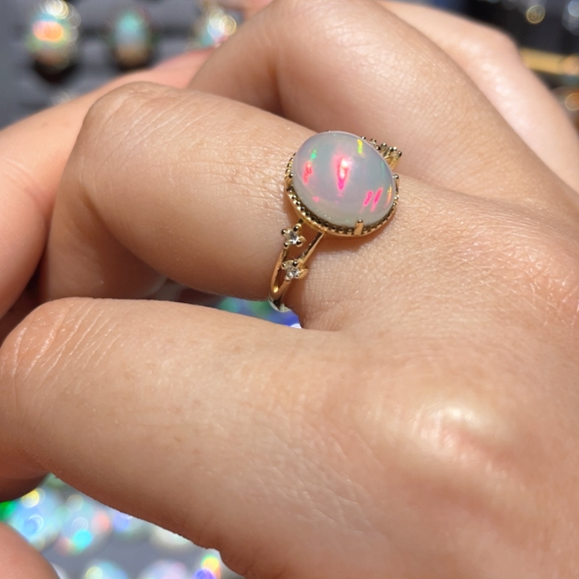 【闪购商品】欧泊戒指银S925镶嵌